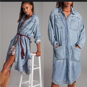Anthropologie Pilcro Light Denim Longline Jacket size xs euc